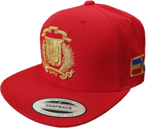 Vista 15 de Escudo bordado de República Dominicana y tapa trasera a presión de bandera Negro