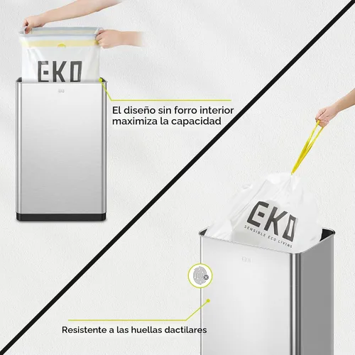 Vista 9 de EKO Mirage X - Cubo de basura con sensor de movimiento de 80 litros/21.1 galones, cubo de basura automático grande para cocina, sin contacto, acero