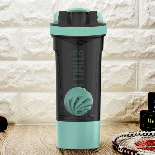 Vista 6 de Artoid Mode Botella Batidora de Proteínas de 24 Onzas, Tecnología de Mezcla Dual, Sin BPA, Verde Aqua/Negro