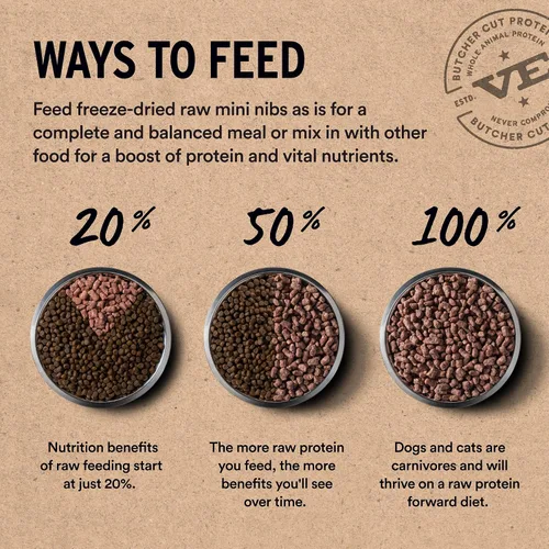 Vista 7 de Vital Essentials - Comida para perros liofilizada cruda, trocitos crujientes de carne de res Comida completa o mezcladora Comida para perros