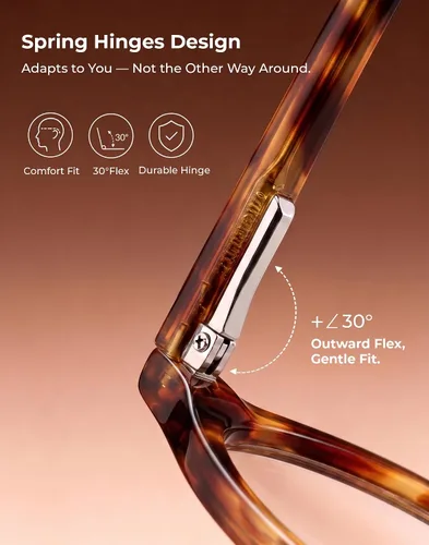 Vista 4 de TIJN Blue Light Blocking Glasses Men Women,Vintage Round Frame Eyeglasses Flexible Lightweight Frames,Red Orange Clear Lens for Computer Gaming