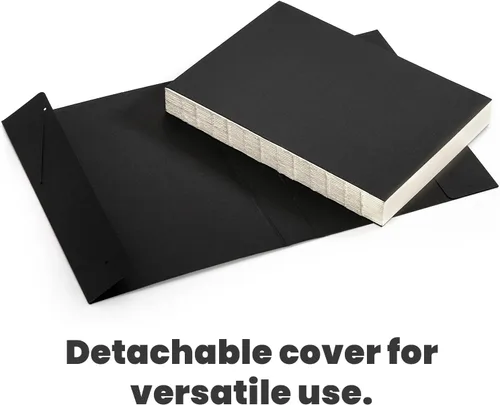 Vista 8 de Elsjoy Cuaderno de bocetos negro grueso, 3 tamaños, A5/A4/B5, cuaderno de dibujo en blanco para pintura, acuarela, 128 hojas/256 páginas por libro