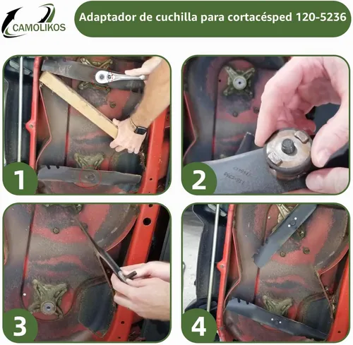 Vista 7 de 120-5236 (paquete de 4) Adaptador de cuchilla para cortacésped Toro 30 "TimeMaster 20199 20200 Piezas de repuesto