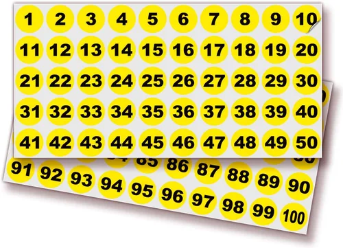 Vista 13 de iSYFIX Calcomanías negras de números consecutivos – 1 a 100, 1 pulgada, 1 juego – Vinilo autoadhesivo de alta calidad, ideal para inventario