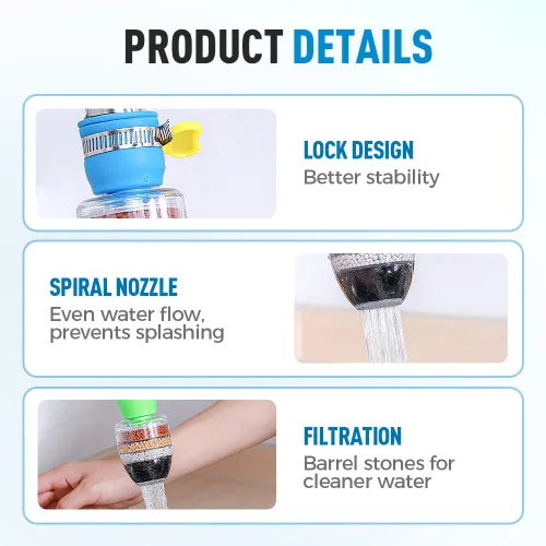 Vista 3 de Filtro de agua de carbón mágico, filtro de agua activado con cartucho de 6 capas, proporciona una fuerte presión de agua, adecuado para grifo de 1/2