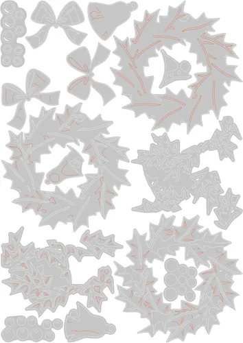Vista 2 de Sizzix Juego de troqueles Thinlits 15PK Yuletide Colorize de Tim Holtz 666073 Capítulo 4 2022