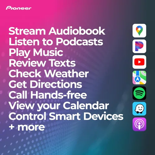 Vista 5 de Pioneer DMH-C2550NEX Pantalla táctil capacitiva de 6.8 pulgadas, chasis modular - Apple CarPlay con cable y Android Auto, Amazon Alexa, Bluetooth