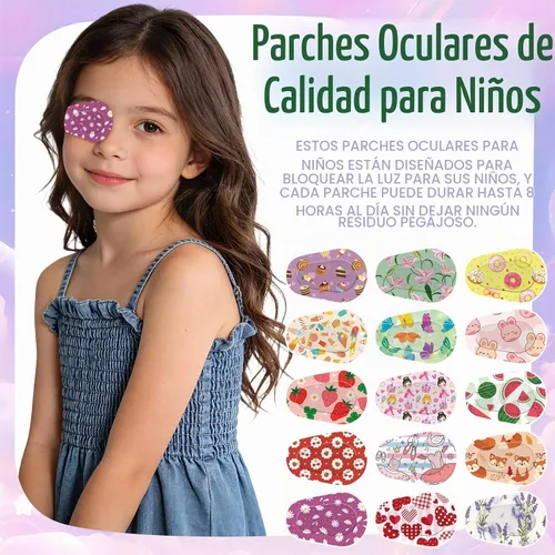 Vista 4 de 120 parches adhesivos para los ojos para niños, parches de ojos para niñas