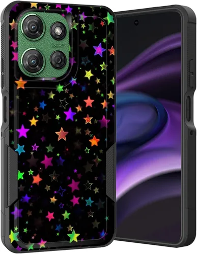 Vista 180 de para Moto G Play 4G 2024, funda de dos capas híbrida resistente y a prueba de golpes, PC duro + silicona suave protectora para Motorola Moto G Play