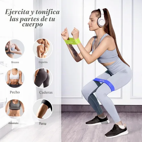 Vista 5 de VEICK 5-Level Resistance Loop Bands Set for Strength Training & Pilates Surtido