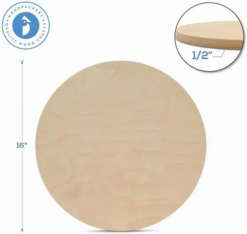 Vista 2 de Círculos de madera de 0.5 pulgadas de grosor, desde 10 hasta 24 pulgadas de diámetro