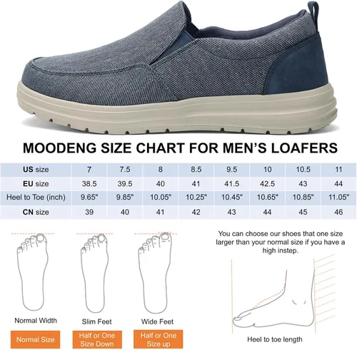 Vista 2 de Moodeng Mocasines sin cordones para hombre, zapatos casuales ligeros y cómodos, zapatos náuticos, zapatos de conducción al aire libre