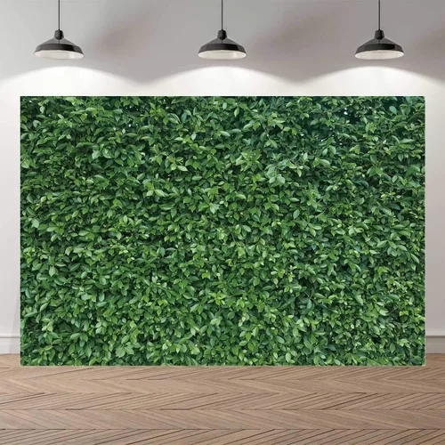 Vista 2 de Fondo de fotografía de hojas verdes primaverales de 7 x 5 pies, para fiestas, eventos, fotografía, telón de fondo de hojas naturales, fondo