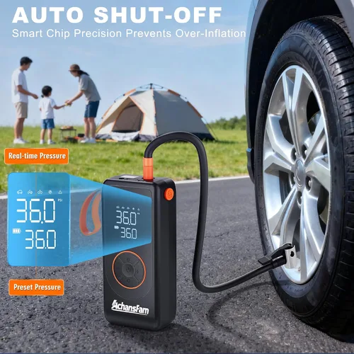 Vista 6 de Portable Air Compressor, 48s Fast Inflation, Cordless with Dual Power Supply, 150 PSI Tire Pump with Digital Gauge, Long Runtime & Storage Case for