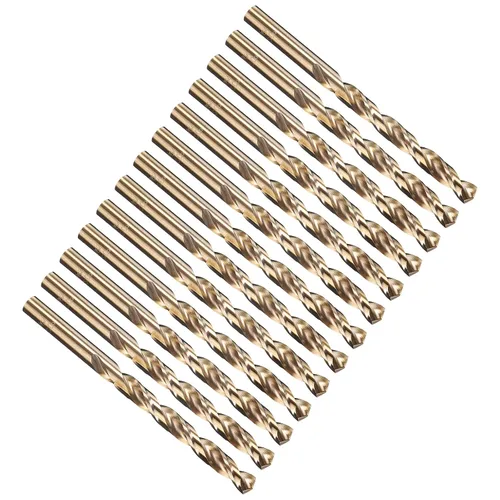 Vista 159 de PATIKIL Broca Jobber de 0.039 in, vástago recto M35 cobalto 5% acero de alta velocidad 135° acabado dorado para metal duro de acero inoxidable - 2