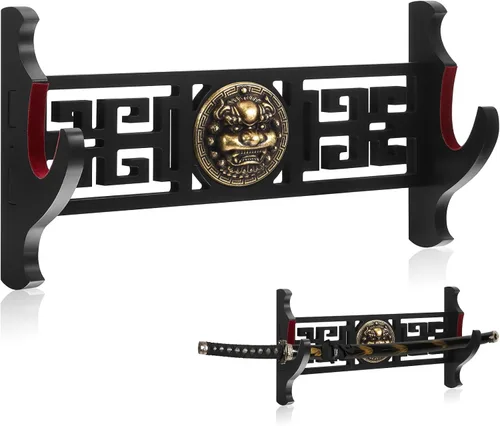 Vista 7 de Barydat Soporte para espada de 1 nivel, soporte de pared, soporte de pared para espada samurái, soporte para Katana japonés, colección