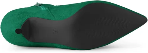 Vista 6 de Allegra K Botines de tacón de aguja con cremallera y punta puntiaguda para mujer