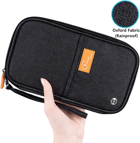 Vista 42 de VanFn Cartera RFID para pasaporte de viaje, soporte para pasaporte familiar, organizador de documentos de viaje serie P.Travel (nailon, gris)