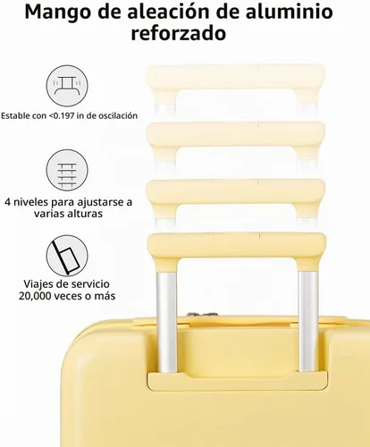 Vista 7 de Equipaje con Apertura Superior Tipo Waffle, Queso Amarillo, Maleta de mano de 20 pulg., Moderno