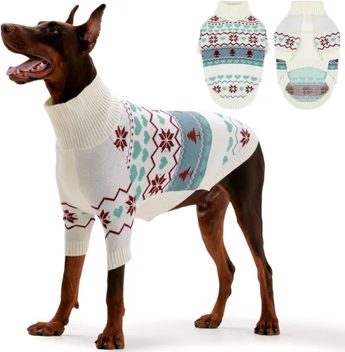 Vista 94 de IECOii Suéter de perro salchicha de cuello alto para perros pequeños, medianos y hembras, elástico y transpirable, abrigo de punto cálido, para Negro