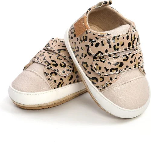 Vista 4 de HsdsBebe Baby Boys Girls Casual Sneakers Toddler Pu Leather Rubber Hard Sole Outdoor Slippers Crib First Walkers Shoes