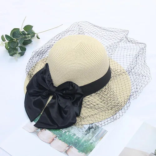 Vista 5 de Beauty-Emily Sombrero de organza para mujer Kentucky Derby Church con velo de plumas, tocado para fiesta de té nupcial