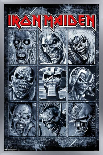 Vista 12 de Trends International Iron Maiden - Grid Wall Poster, 14.725" x 22.375", Barnwood Framed Version