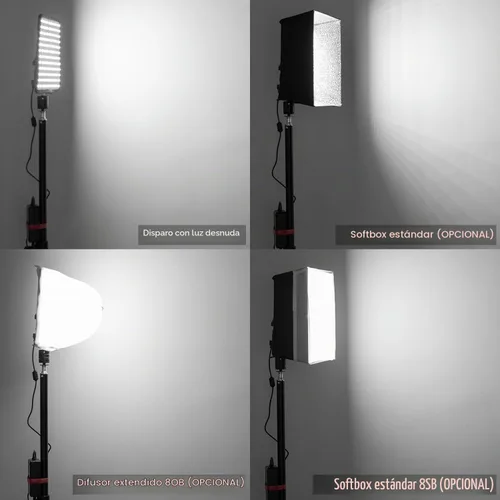 Vista 6 de Fomito Panel de luz LED flexible plegable, iluminación suave regulable en la cámara, 2500K-6500K CRI95, a prueba de salpicaduras para fotografía