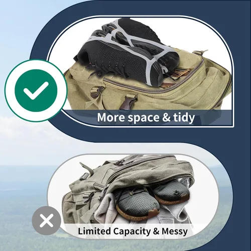 Vista 8 de Funda para zapatos para llevar zapatos en la bolsa, soporte para zapatos Doormoon para mochila, 2 pares de clips de zapatos para tacos de fútbol