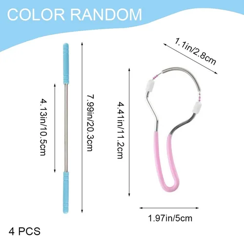 Vista 3 de Paquete de 4 depiladoras faciales para mujeres, removedor de vello facial con mango, depiladora de primavera para hombres, herramienta de belleza