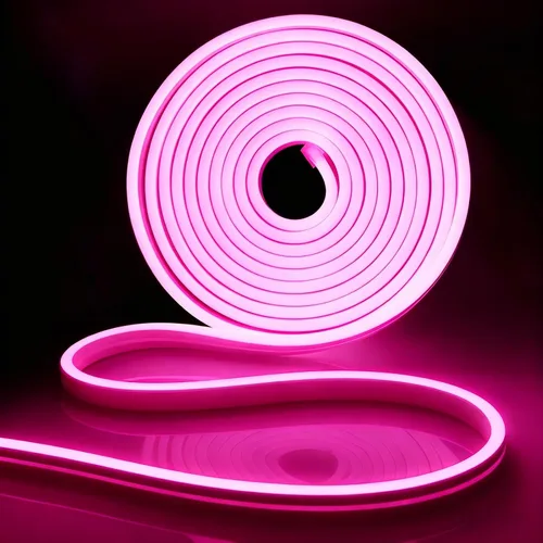 Vista 25 de iNextStation Blue LED Light Strip, 16.4ft/5m 12V Silicone Flexible Neon Rope Lights, IP65 Waterproof Cuttable LED Strip Lights for Gaming Room