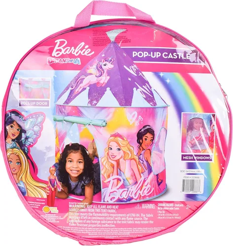 Vista 6 de Barbie Castillo automático - Tienda de campaña rosa de princesa de Dreamtopia para niños Se pliega en una bolsa de transporte - Sunny Days