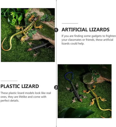Vista 5 de Toddmomy Lagartos de plástico realista juguete de lagarto modelo artificial reptil lagarto figuras animales juguetes trucos broma para niños