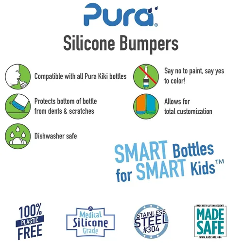 Vista 2 de Pura Kiki - Protector de silicona para botella de bebé, sin plástico, apto para lavavajillas