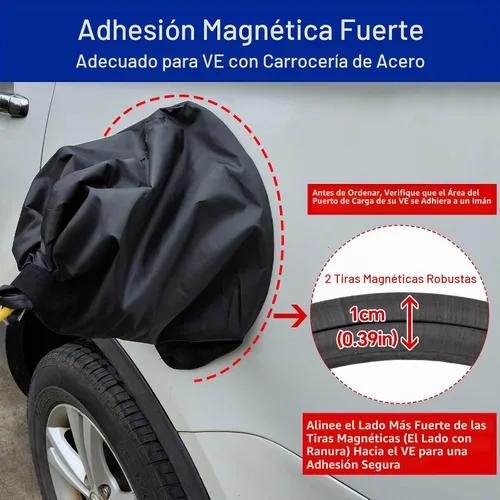 Vista 4 de Funda para puerto de cargador EV, cubierta para enchufe de cargador de auto eléctrico, impermeable al aire libre, protección contra nieve, lluvia