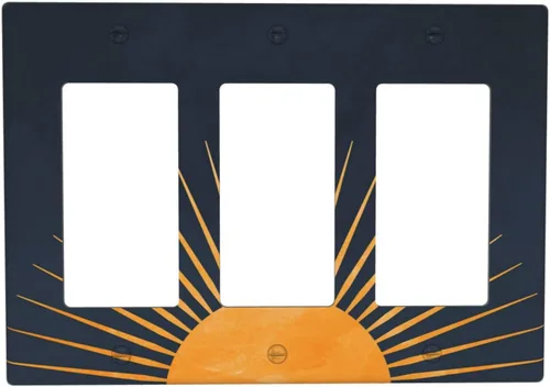 Vista 14 de Cubiertas de pared de lodge rústico retro con diseño de osos, ciervos y animales salvajes. Placas de pared dúplex simples para interruptor de luz.