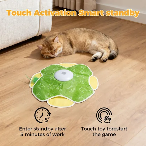 Vista 4 de Juguetes para gatos adultos aburridos de interior, juguete interactivo recargable para gatos, juguete 2 en 1 para ocultar y buscar con movimiento