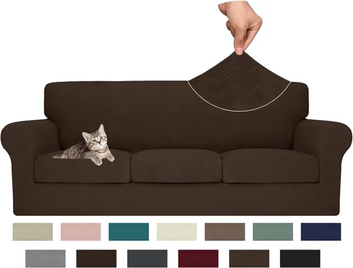 Vista 97 de MAXIJIN 2 piezas de fundas para silla con brazos, funda para silla de sofá para sala de estar, funda elástica para perros para una silla con 1 cojín
