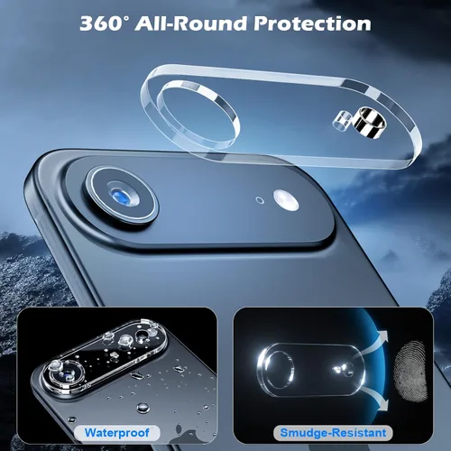 Vista 7 de CloudValley Paquete de 3 protectores de lente de cámara de aire para iPhone 17, película resistente a los arañazos estándar militar, pantalla