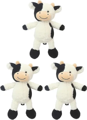 Vista 7 de Animales de peluche de vaca de 9 pulgadas, peluche de vaca suave para niños