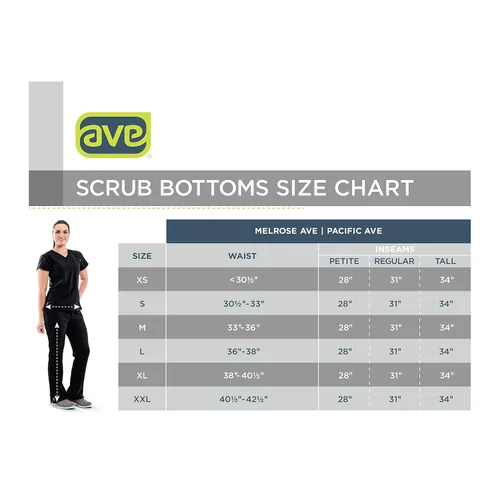 Vista 4 de Ave Scrubs Melrose Ave Mujer Scrub, favorecedor Bootcut con cordón y cintura elástica, 2XS, Negro, 1