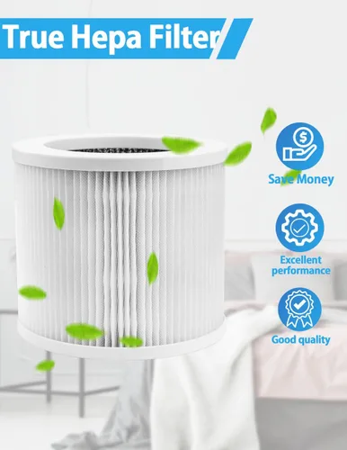 Vista 5 de BBT BAMBOOST Filtro de repuesto A1 compatible con VEWIOR A1, AME=EU AP01W, KOIOS HQKJ-50 purificadores de aire, 3 en 1 True HEPA y filtro de carbón