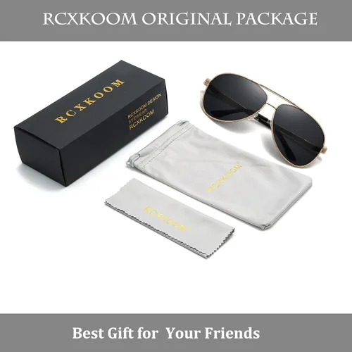 Vista 7 de Gafas de sol de aviador polarizadas extra grandes de marco ancho XL para hombres grandes gafas de piloto militares de gran