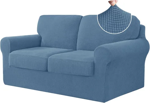 Vista 48 de CHUN YI Fundas para sofá de 7 piezas, lavables, fundas elásticas para sofá de 3 cojines con respaldo y fundas de cojín separados, protector