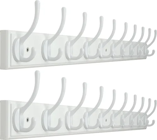 Vista 9 de WEBI Perchero de pared para montar en la pared, ganchos para colgar en la pared de 38 1/4" de largo, perchero de pared de bambú con gancho