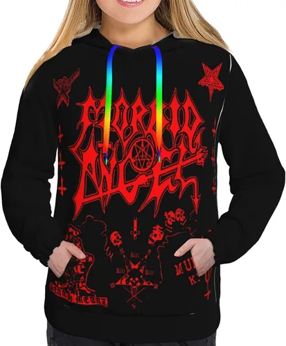 Vista 6 de NUTIEPETS Morbid Angel Hoodie Women Warm Fashion Soft Lightweight Long Sleeve Sweatshirt Drawstring Pocket Hoodies
