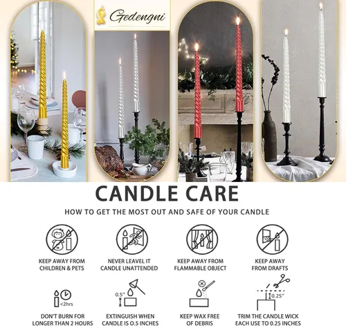 Vista 2 de SM101 - Vela cónica roja, velas en espiral de 10 pulgadas, velas largas cónicas sin goteo para cena, mesa de comedor, boda, fiesta, fiesta, Rojo