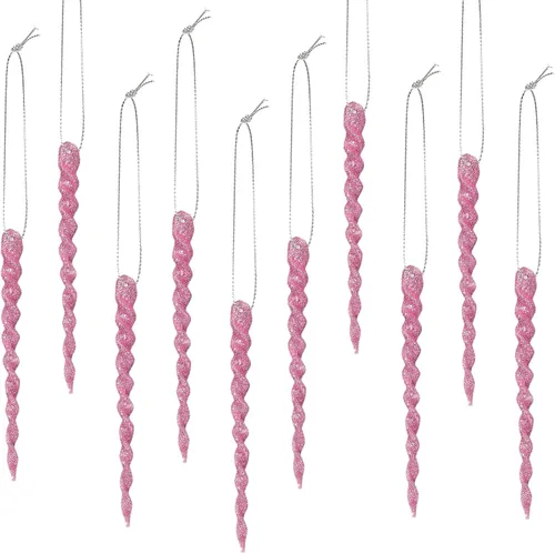 Vista 10 de 30 piezas de carámbanos de plástico trenzados para árbol de Navidad; adornos colgantes para árbol de Navidad, fiesta de Navidad, boda, fiesta