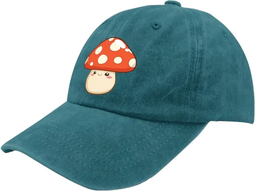 Vista 2 de Baseball Caps Smiling Mushroom Baseball Caps for Women Vintage Hats Adjustable