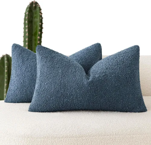 Vista 15 de Foindtower - Juego de 2 fundas decorativas de textura de bucle, fundas de almohada acentuadas, fundas de cojín sólidas, neutrales, para sofá, silla